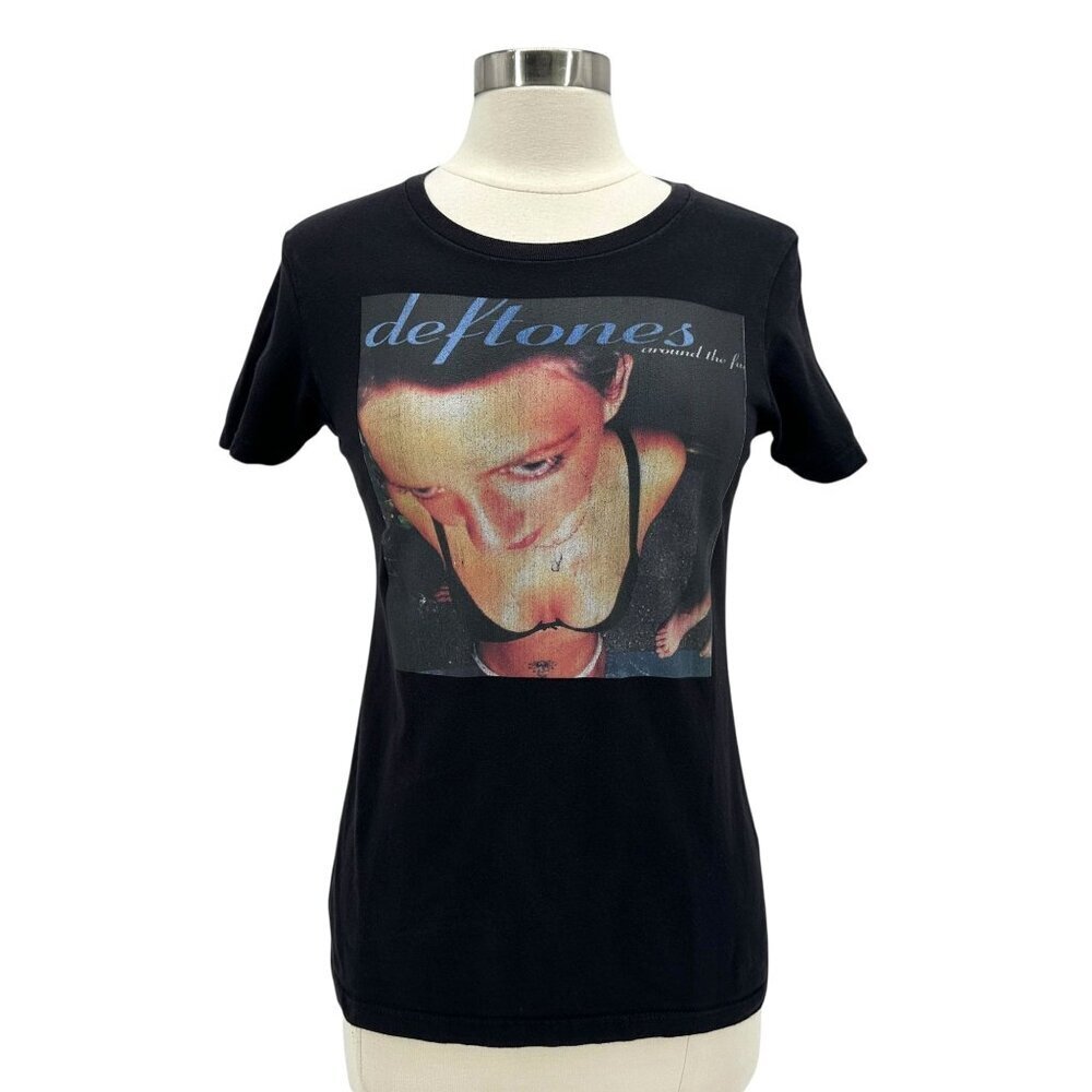 Next Level Deftones Womens Medium Top Around The Fur Graphic Black T-Shirt